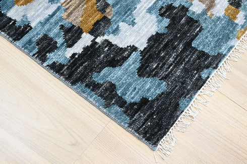 9 X 12 Ft Indoor Area Rug, Multi Color Abstract Design Rug, Indian Hand Knotted Rug, Oriental Rug, Living Floor Rug Home Decor